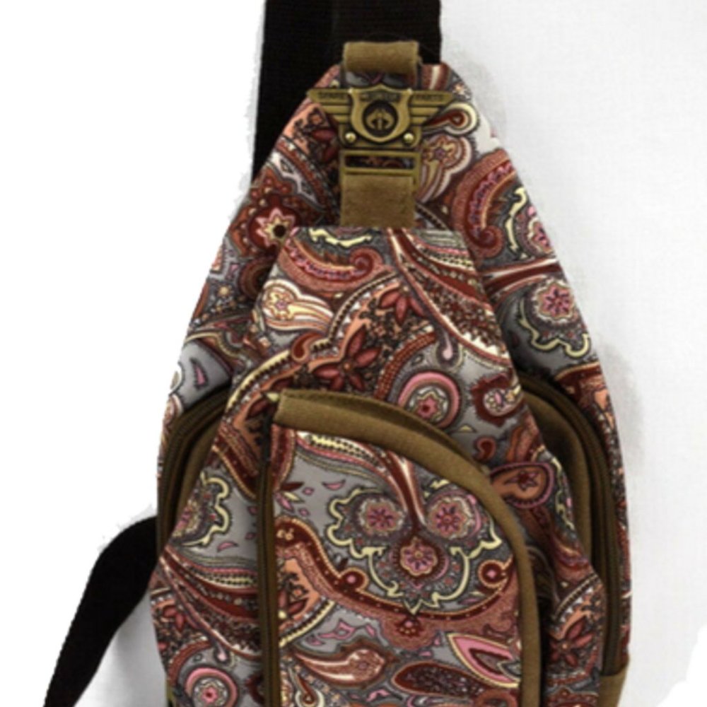 Meijieluo Paisley Spare Parts Sling/Crossbody Bag Durable Multi Pockets